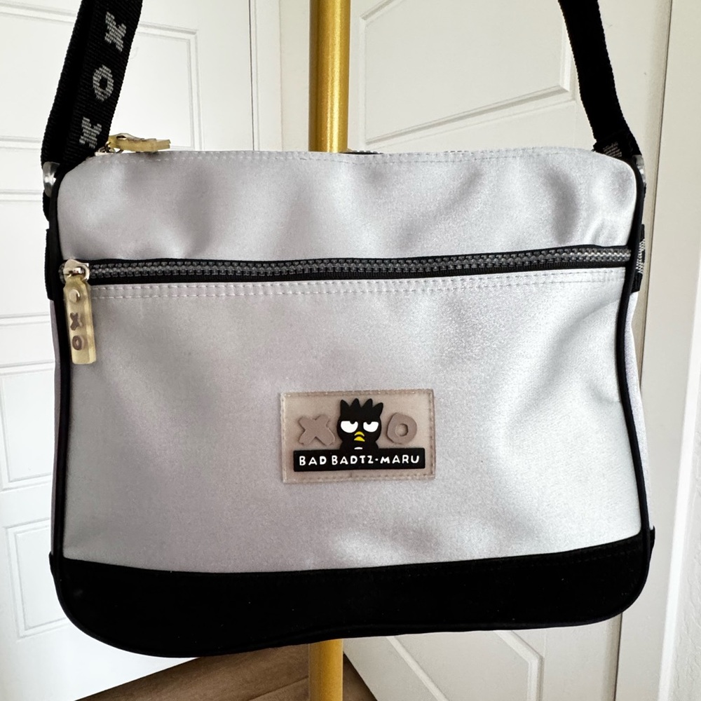 Vintage 90s SANRIO Batz-Maru Black Silver Crossbody Bag Adjustable Strap Cyber